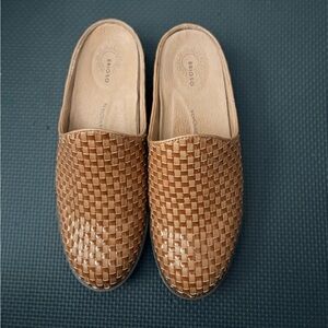 Woven Leather Slip-On Mules
